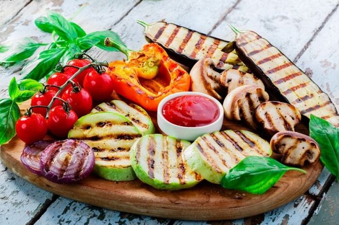 gegrilde groenten voor gewichtsverlies